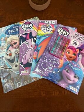 My Little Pony & Disney‎ Frozen Activity Book Set New Crayons Stickers Bundle